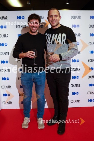  Stefano Colombo, direktor prodaje in marketinga blagovne znamke Colmar;  Jure Košir, nekdanji smučar100-letnica blagovne znamke Colmar