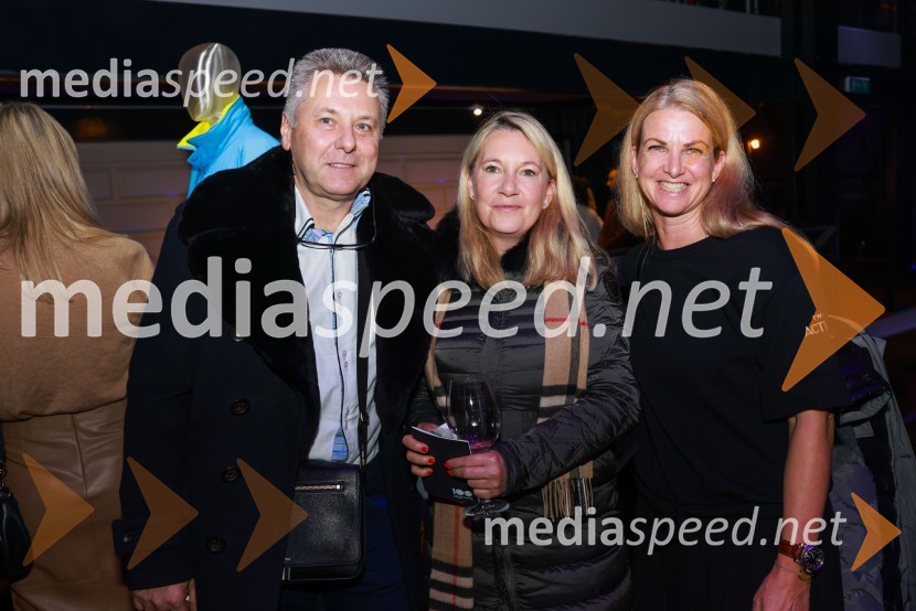 prof. dr. Uroš Ahčan, specialist plastične kirurgije; dr. Jerneja Ahčan, pediatrinja;  Špela Pretnar, nekdanja smučarka in predstavnica za odnose z javnostmi, Smučarska zveza Slovenije 100-letnica blagovne znamke Colmar