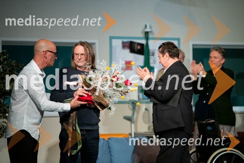  Miha Golob, upravnik in umetniški vodja, SLG Celje;  Bojan Umek, igralec;  Renato Jenček, igralecParadiž, premiera v SLG Celje