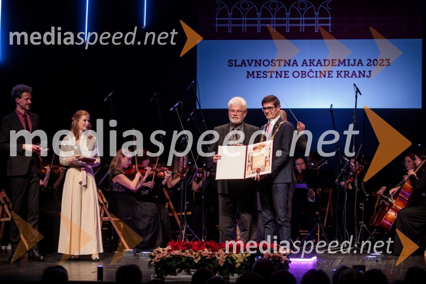  Matjaž Bogataj;  Matjaž Rakovec, župan Mestne občine KranjObčinski praznik v Kranju tradicionalno pospremila slavnostna akademija