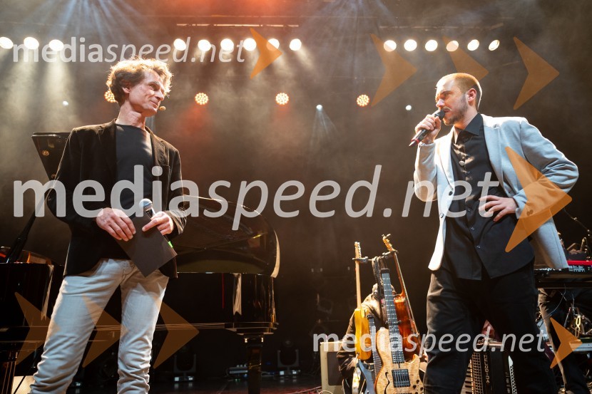  Jure Longyka, moderator;  Vasja Vipotnik- Skova, pevecIzštekanih 10, poklon Vladu Kreslinu