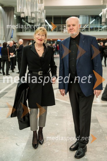  Nevenka Leban Orešič, pianistka, častna konzulka Republike Litve;  Ivan  Leban, funkcionar IZSMadžarski narodni filharmonični orkester na odru Cankarjevega doma