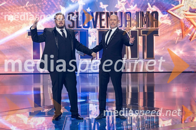  Sašo Stare, stand up komik, voditelj;  Peter Poles, televizijski voditeljSlovenija ima talent 2023, peta polfinalna oddaja