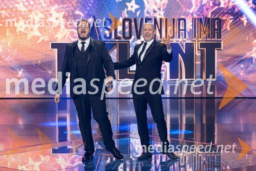  Sašo Stare, stand up komik, voditelj;  Peter Poles, televizijski voditeljSlovenija ima talent 2023, peta polfinalna oddaja