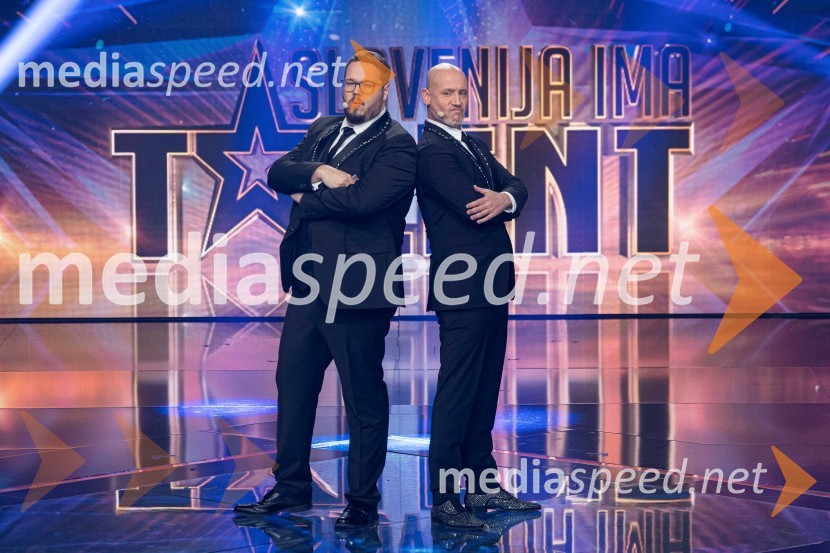  Sašo Stare, stand up komik, voditelj;  Peter Poles, televizijski voditeljSlovenija ima talent 2023, peta polfinalna oddaja
