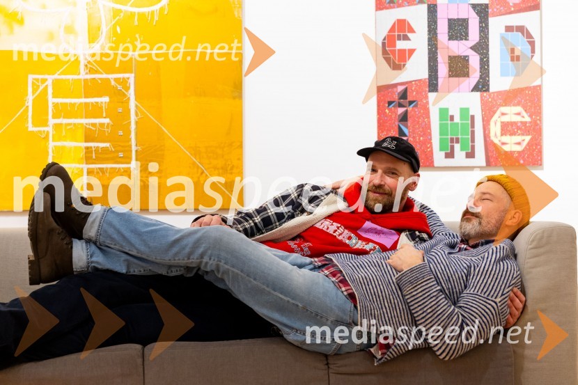   Leon Zuodar, slikar;  Miha Perne, slikarOdprtje razstave: Beli sladoled - Polnoletna, Generali Galerija