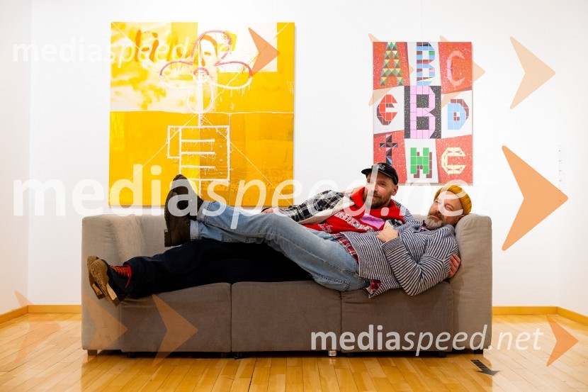   Leon Zuodar, slikar;  Miha Perne, slikarOdprtje razstave: Beli sladoled - Polnoletna, Generali Galerija