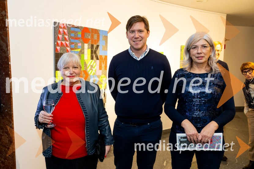  Neda Thaler, Generali;  Matija Gantar, namestnik predsednika upravnega odbora družbe KD Group d.d;  Olga  Pejović, predstavnica za odnose z javnostmi, GeneraliOdprtje razstave: Beli sladoled - Polnoletna, Generali Galerija
