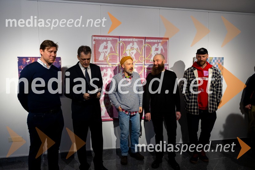  Matija Gantar, namestnik predsednika upravnega odbora družbe KD Group d.d;  Matija Šenk, Generali;  Miha Perne, slikar;  Adrijan Praznik, slikar in kurator;   Leon Zuodar, slikarOdprtje razstave: Beli sladoled - Polnoletna, Generali Galerija