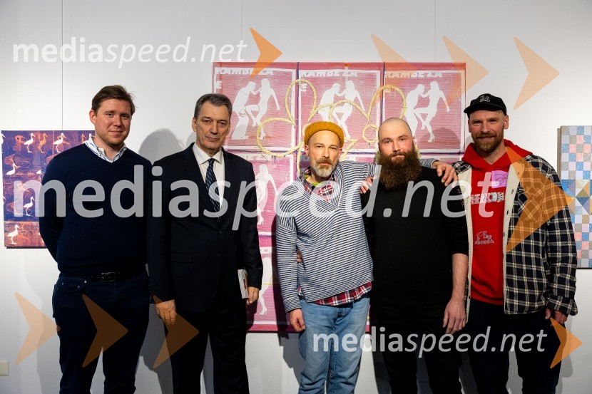  Matija Gantar, namestnik predsednika upravnega odbora družbe KD Group d.d;  Matija Šenk, Generali;  Miha Perne, slikar;  Adrijan Praznik, slikar in kurator;   Leon Zuodar, slikarOdprtje razstave: Beli sladoled - Polnoletna, Generali Galerija