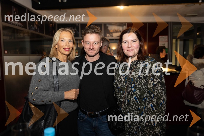  Vilma Štritof, dramaturginja, Radio Slovenija;  Jure Rajšp, igralec;  Teja Pelko, novinarka, Svet24Navodila, premiera drame v MGL