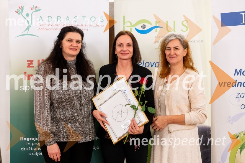 mag. Anita Hrast, direktorica, Inštitut IRDO, Inštitut za razvoj družbene odgovornosti ;  ... ; mag. Natalie Cvikl Postružnik, Insights, Ltd.Horus in Adrastos 2023, slavnostna podelitev nagrad