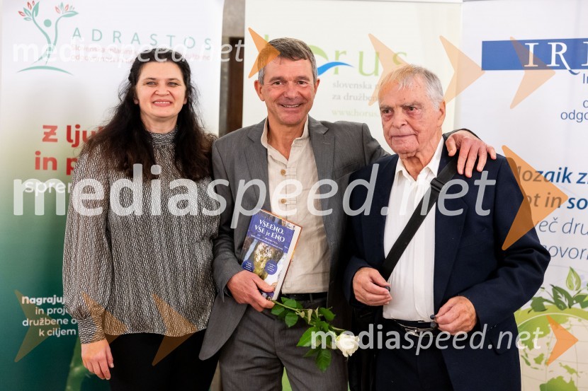 mag. Anita Hrast, direktorica, Inštitut IRDO, Inštitut za razvoj družbene odgovornosti ;  Aleksander Batič; ddr. Matjaž Mulej,  prvi predsednik Strokovnega sveta inštituta IRDO, predsednik Raziskovalnega sveta ZRC IRDO, zaslužni profesor iz Ekonomsko-poslovne fakultete Univerze v MariboruHorus in Adrastos 2023, slavnostna podelitev nagrad