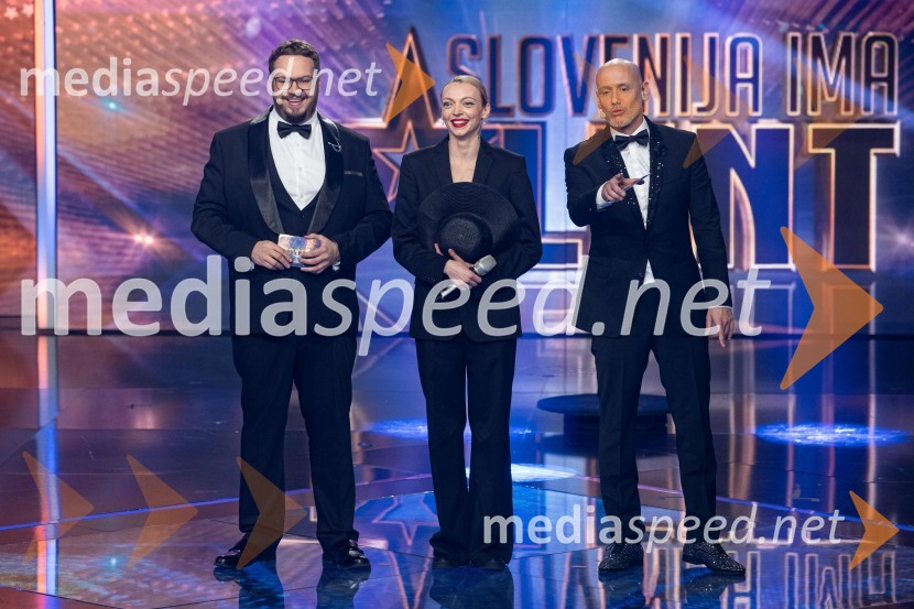  Sašo Stare, stand up komik, voditelj;  Tatjana Gajanović, plesalka;  Peter Poles, televizijski voditeljZmagovalec letošnjih Talentov je Domen Kljun