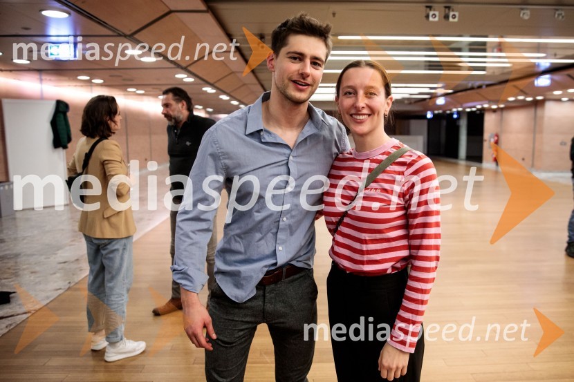  Matej Zemljič, igralec;  Sara Gorše, igralkaPod svobodnim soncem, premiera koprodukcijske uprizoritve v Cankarjevem domu