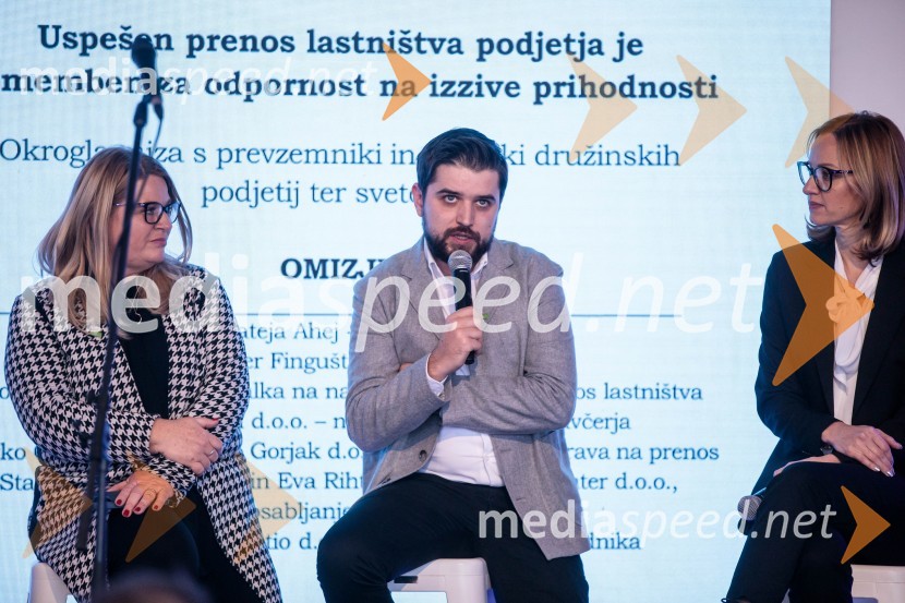 Leonida  Polajnar, direktorica, Območna obrtno-podjetniška zbornica Maribor;  Marko Gorjak, predsednik, Območna obrtno-podjetniška zbornica Maribor;  Mateja  Ahej, partnerka in direktorica, Targo finance d.o.o. Letno srečanje prevzemnikov in naslednikov podjetij »Dobri temelji za globalno prihodnost«