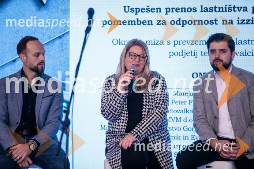   Jure Matjaž,  direktor, MVM servis d.o.o.;  Leonida  Polajnar, direktorica, Območna obrtno-podjetniška zbornica Maribor;  Marko Gorjak, predsednik, Območna obrtno-podjetniška zbornica MariborLetno srečanje prevzemnikov in naslednikov podjetij »Dobri temelji za globalno prihodnost«