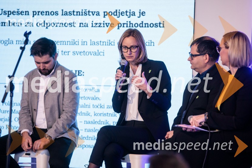  Marko Gorjak, predsednik, Območna obrtno-podjetniška zbornica Maribor;  Mateja  Ahej, partnerka in direktorica, Targo finance d.o.o. Letno srečanje prevzemnikov in naslednikov podjetij »Dobri temelji za globalno prihodnost«