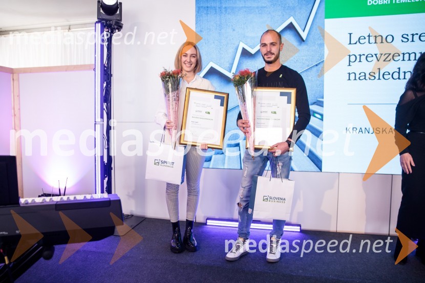  Kaja Iglič, JAKA&I d.o.o.;  Žan Umek, Avtomehanika in vulkanizerstvo Žan Umek s.p..Letno srečanje prevzemnikov in naslednikov podjetij »Dobri temelji za globalno prihodnost«