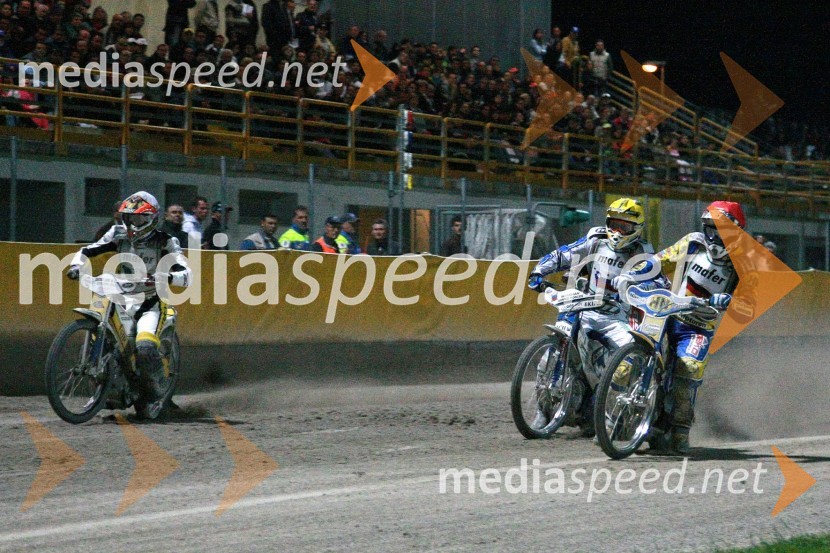 Mattia Tadiello, Italija, Matej Žagar, Slovenija,Tobias Kroner, Nemčija,SPEEDWAY, SP ekip, kvalifikacije 1