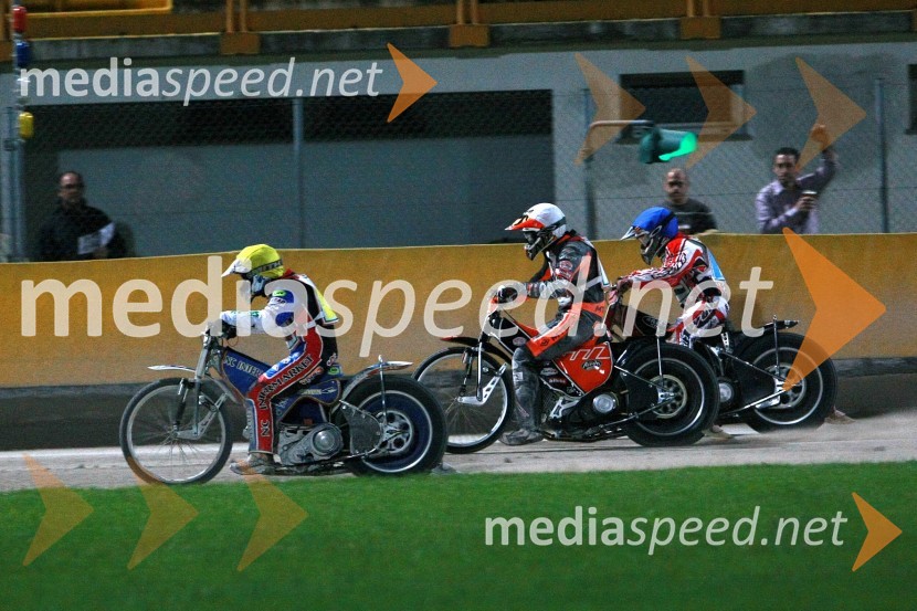 Izak Šantej, Slovenija, Mattia Carpanese, Italija, Norbert Magosi, MadžarskaSPEEDWAY, SP ekip, kvalifikacije 1