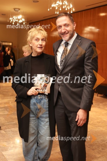  Barbara Hieng Samobor, direktorica in umetniška vodja MGL;  Klemen Boštjančič, minister za financePohorski bataljon, premiera predstave v MGL