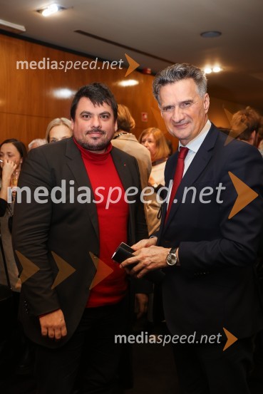 dr. Jernej  Štromajer, Ministrstvo za gospodarstvo, turizem in šport;  Milan Martin Cvikl, viceguverner Banke SlovenijePohorski bataljon, premiera predstave v MGL