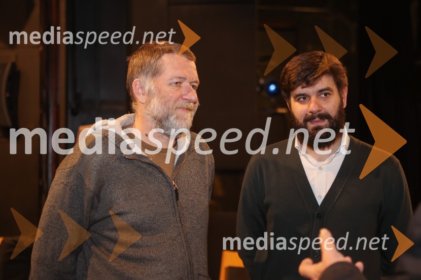  Jernej Lorenci, gledališki režiser;  Dino Pešut, dramaturg in dramatikPohorski bataljon, premiera predstave v MGL