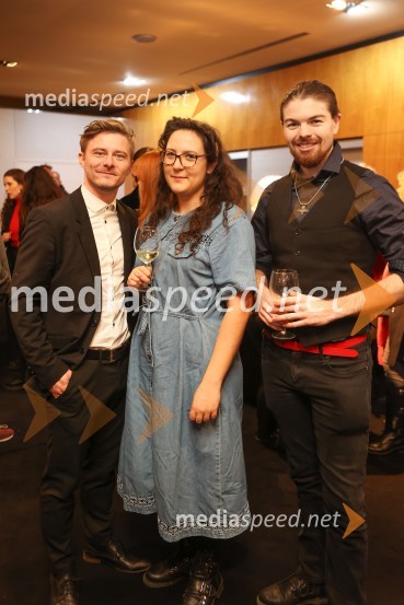  Jure Rajšp, igralec;  Katja Markič, dramaturginja & prejemnica nagrade za mladega dramatika;  Jure Žavbi, igralecPohorski bataljon, premiera predstave v MGL