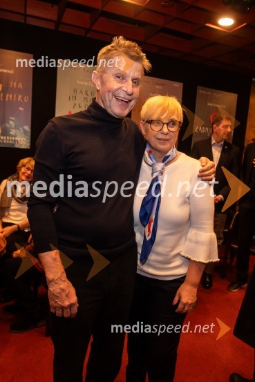  Borut  Veselko, igralec; dr. Nataša Pirc Musar, predsednica Republike SlovenijeHarun in morje zgodb, premiera, Prešernovo gledališče Kranj