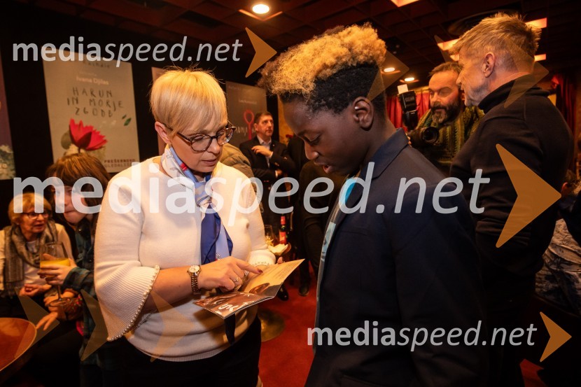 dr. Nataša Pirc Musar, predsednica Republike Slovenije;  Ruben GombačHarun in morje zgodb, premiera, Prešernovo gledališče Kranj