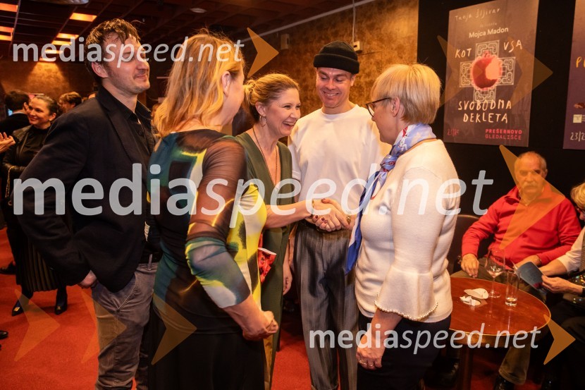  Blaž Setnikar, igralec;  Darja Reichman, igralka;  Vesna Pernarčič, igralka;  Željko Božič , koreograf, igralec; dr. Nataša Pirc Musar, predsednica Republike SlovenijeHarun in morje zgodb, premiera, Prešernovo gledališče Kranj