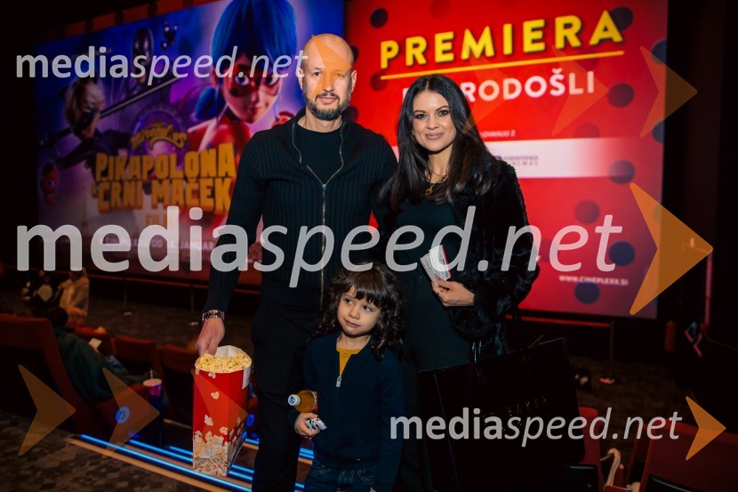  Dejan Kontrec, generalni sekretar, Hokejska zveza Slovenije;  Marlon Kontrec;  Nina Osenar Kontrec, pevka, voditeljica, modelMiraculous Pikapolona & Črni maček: Film, premiera v Cineplexx Ljubljana