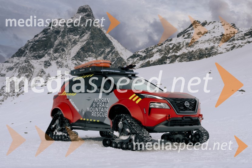 Konceptno vozilo Nissan X-Trail Mountain Rescue:  s pogonom e-4ORCE po belih strminah