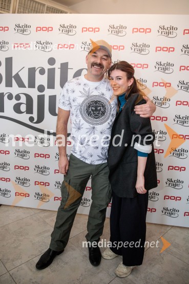  Gaber K. Trseglav, igralec;  Mila Peršin, igralkaPrihaja nova slovenska serija SKRITO V RAJU