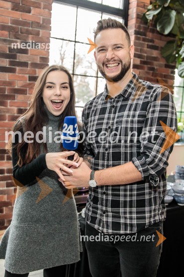   Anastasija Jović , novinarka, POP TV;  Alen Podlesnik, moderator, novinar POP TVPrihaja nova slovenska serija SKRITO V RAJU