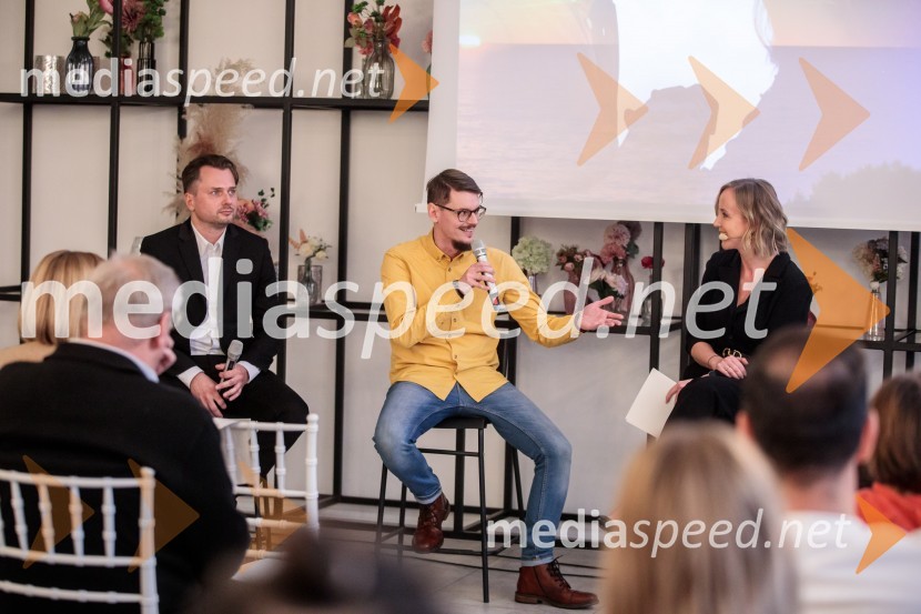  Dejan Krupić, igralec;  Nikolaj Vodošek, režiser;  Ota Širca Roš, voditeljicaPrihaja nova slovenska serija SKRITO V RAJU