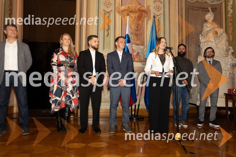  Tomaž Pavlin, zgodovinar športa;  Maja Hakl Saje, Muzej športa;  Domen Kaučič, Muzej novejše zgodovine Slovenije;  Tomaž Alauf, Muzej novejše zgodovine Slovenije;  Andreja Zupanec Bajželj, Muzej novejše zgodovine Slovenije; dr. Tadej Curk, Muzej športa;  Aleš Šafarič, Muzej športaSrebrne igre 1984, 40. obletnica olimpijskih iger v Sarajevu