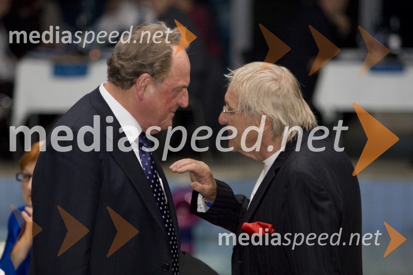 Ivan Zidar, predsednik uprave SCT in Tone Fornezzi Tof55 let BTC v Ljubljani