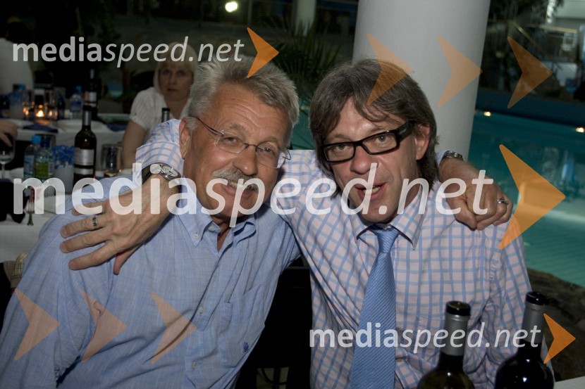 Marjan Bauer, urednik Slovenskih novic in Primož Kališnik, odgovorni urednik Poleta55 let BTC v Ljubljani