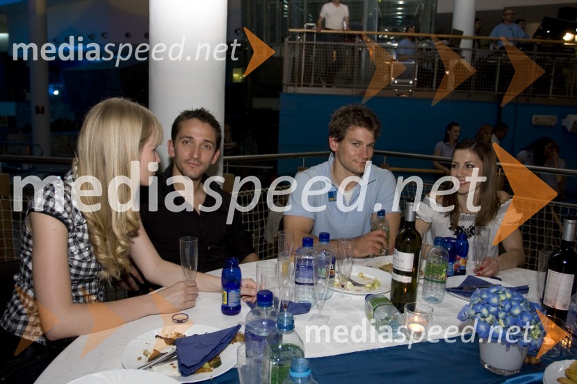 ..., ..., Mitja Petkovšek, gimnastičar in njegova punca Mojca Rode, ritmična gimnastičarka55 let BTC v Ljubljani