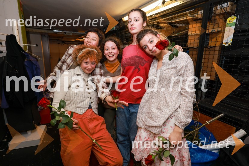  Fedja Boldyrev, igralka;  Pika Kovač, igralka;  April Kotnik, igralka;  Neža Duša Draž;  Erin Bregar Sabolić, igralkaUmetnost vojne/Umetnost miru, premiera v SMG Ljubljana