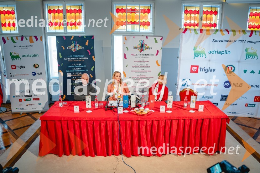  Drago Slameršak, direktor, Radio tednik Ptuj;  Tanja Srečkovič Bolšec,  direktorica, Zavod za turizem Ptuj;  Nuška Gajšek, županja, Mestna občina Ptuj64. Kurentovanje na Ptuju, novinarska konferenca