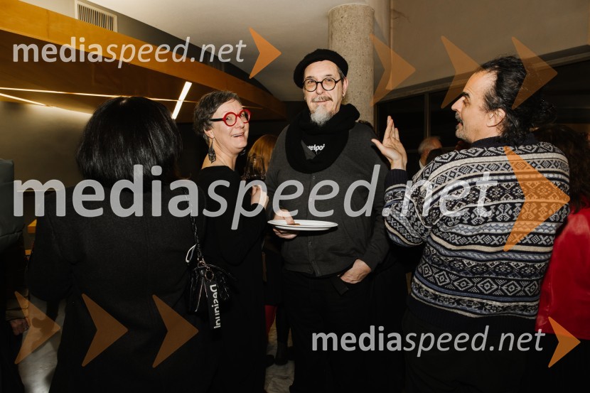 mag. Andreja Repič Agrež, vodja marketinga G0! 2025;  Salvatore Calì, umetnikUbesedovanje, premiera v SNG Nova Gorica