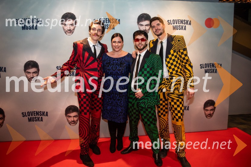  Aljaž Markežič, Pantaloons;  Nuška Drašček, pevka;  Luka Belič, Pantaloons;  David Nik Lipovac, PantaloonsZnani Slovenci na Slovenski muski Lada Bizovčarja