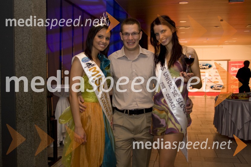 Mirela Korać, Miss Universe 2009, Gorazd Mušič, finančni svetovalec in Barbara Rapnik, Miss ObraziMiss Universe 2009