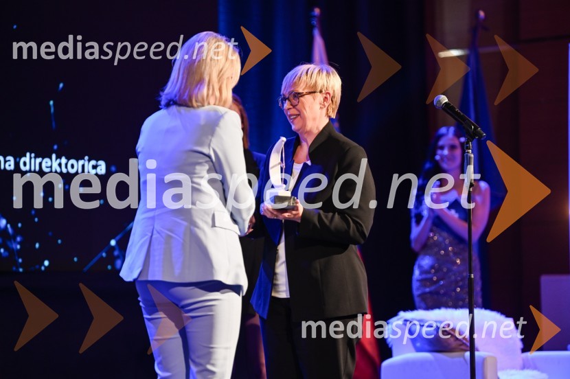  Eva McLellan, generalna direktorica, slovenska podružnica Roche; dr. Nataša Pirc Musar, predsednica Republike SlovenijeBranko Franc Selak prejemnik priznanja za življenjsko delo na področju managementa 2023