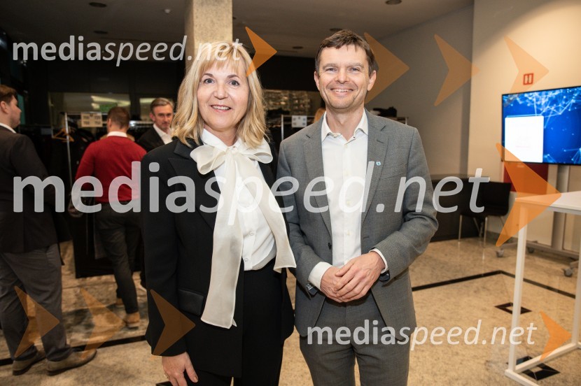  Medeja Lončar, direktorica, Siemens d.o.o., članica upravnega odbora, Slovensko-nemška gospodarska zbornica; mag. Boštjan Škufca Zaveršek, podpredsednik uprave, Telekom SlovenijaBranko Franc Selak prejemnik priznanja za življenjsko delo na področju managementa 2023