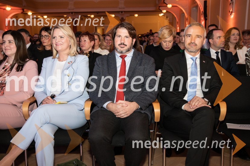  Eva McLellan, generalna direktorica, slovenska podružnica Roche;  Miha Lobnik, sociolog;  Janez Cigler Kralj, poslanecBranko Franc Selak prejemnik priznanja za življenjsko delo na področju managementa 2023