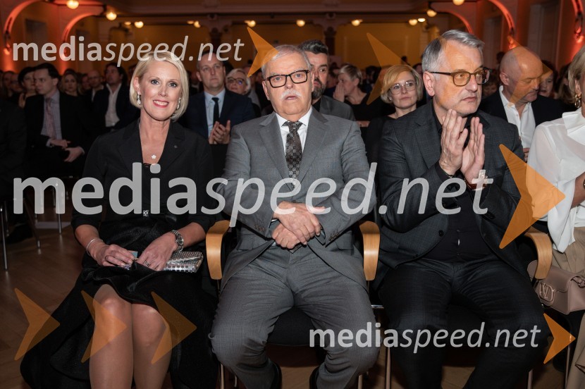  Petra Juvančič, izvršna direktorica, Združenje Manager;  Branko Franci Selak,  direktor, Marmor Hotavlje; prejemnik priznanja za življenjsko delo na področju menedžmenta 2023;  Matjaž Han, minister za gospodarstvo, turizem in športBranko Franc Selak prejemnik priznanja za življenjsko delo na področju managementa 2023